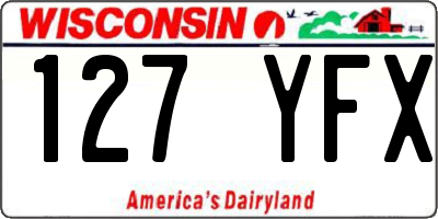 WI license plate 127YFX