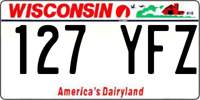 WI license plate 127YFZ