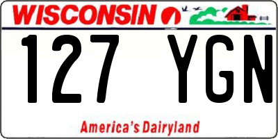 WI license plate 127YGN