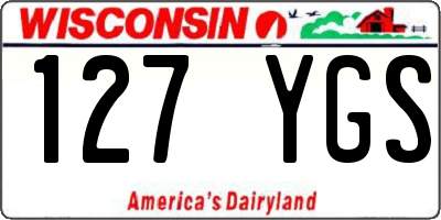 WI license plate 127YGS