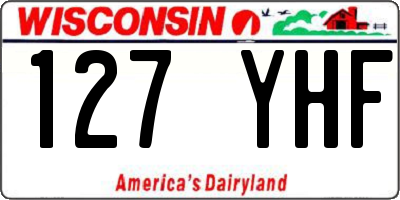 WI license plate 127YHF