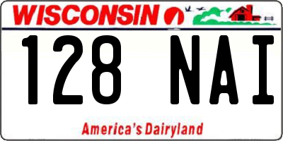 WI license plate 128NAI