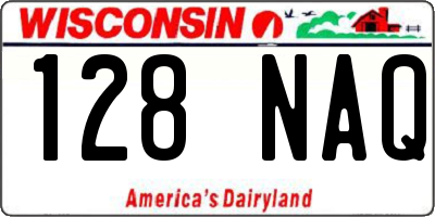 WI license plate 128NAQ