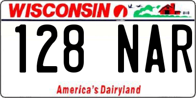 WI license plate 128NAR