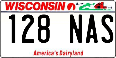 WI license plate 128NAS