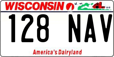 WI license plate 128NAV