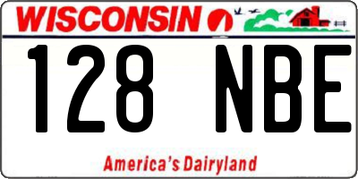 WI license plate 128NBE