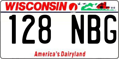 WI license plate 128NBG