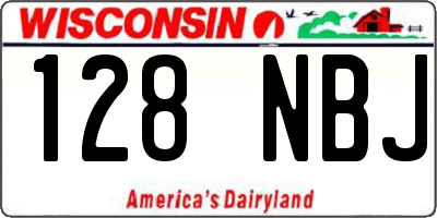 WI license plate 128NBJ