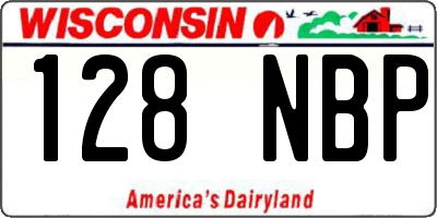 WI license plate 128NBP