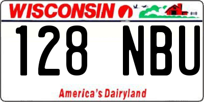 WI license plate 128NBU