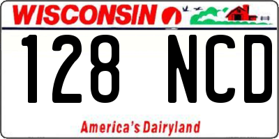 WI license plate 128NCD