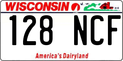 WI license plate 128NCF