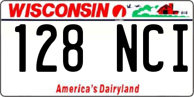 WI license plate 128NCI