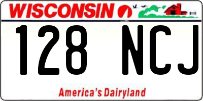 WI license plate 128NCJ