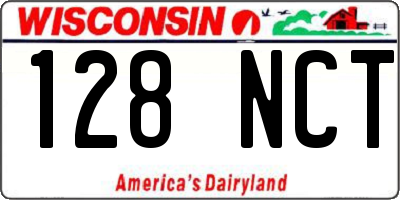WI license plate 128NCT