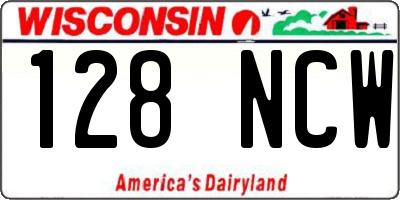 WI license plate 128NCW