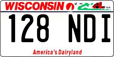 WI license plate 128NDI
