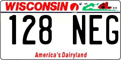 WI license plate 128NEG