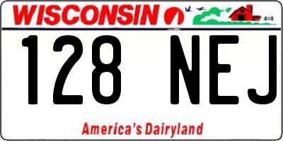 WI license plate 128NEJ