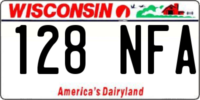 WI license plate 128NFA