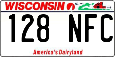 WI license plate 128NFC