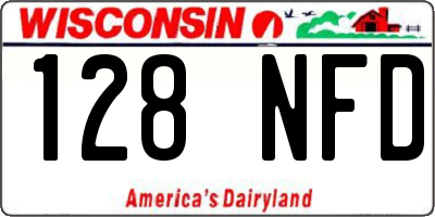 WI license plate 128NFD