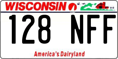 WI license plate 128NFF