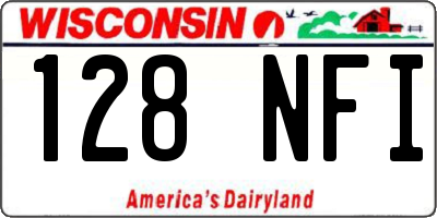 WI license plate 128NFI