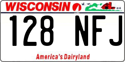 WI license plate 128NFJ