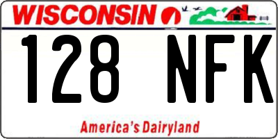WI license plate 128NFK