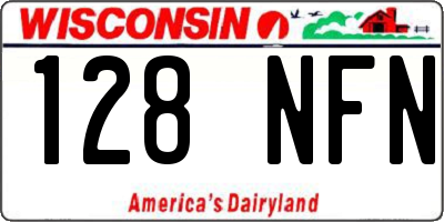 WI license plate 128NFN