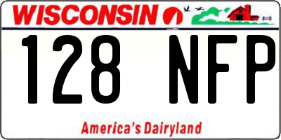 WI license plate 128NFP