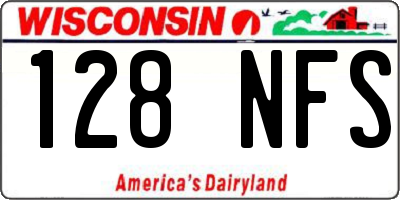 WI license plate 128NFS