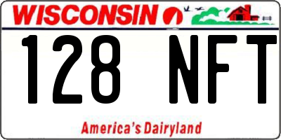 WI license plate 128NFT