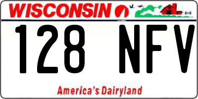 WI license plate 128NFV