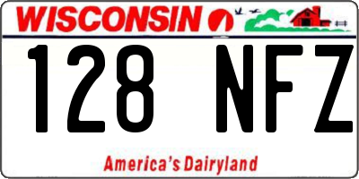 WI license plate 128NFZ