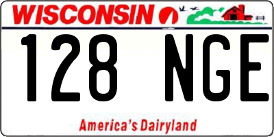WI license plate 128NGE