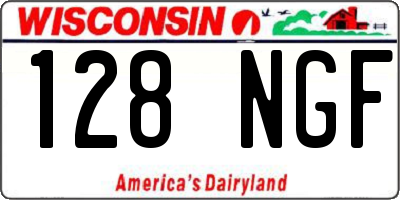 WI license plate 128NGF