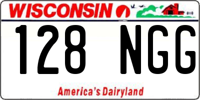 WI license plate 128NGG