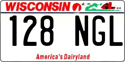 WI license plate 128NGL