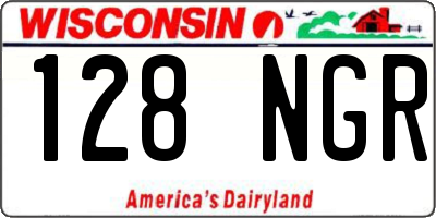 WI license plate 128NGR