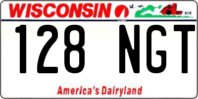 WI license plate 128NGT