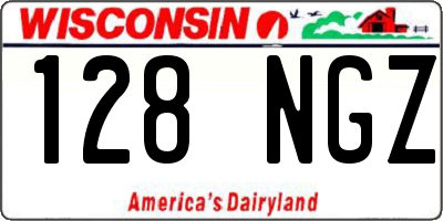 WI license plate 128NGZ