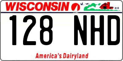 WI license plate 128NHD