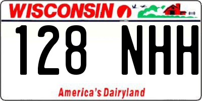 WI license plate 128NHH