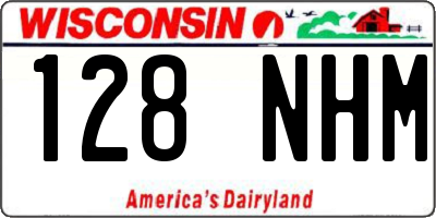 WI license plate 128NHM