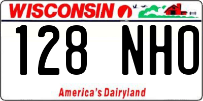 WI license plate 128NHO
