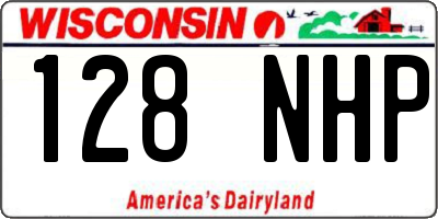 WI license plate 128NHP
