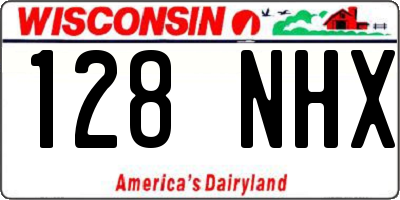 WI license plate 128NHX